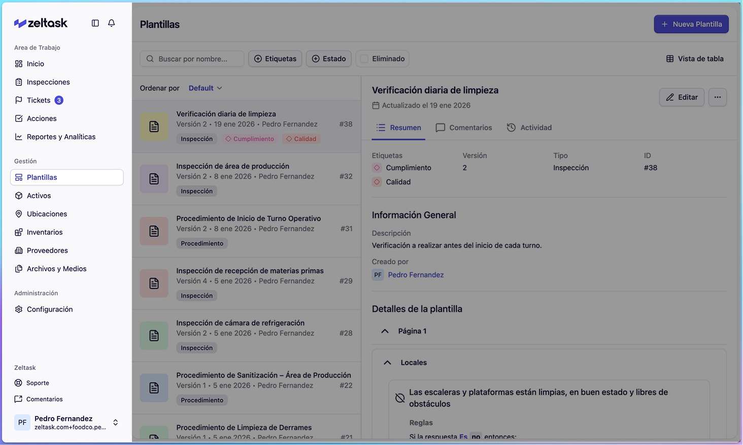 Zeltask sidebar showing all module icons and labels